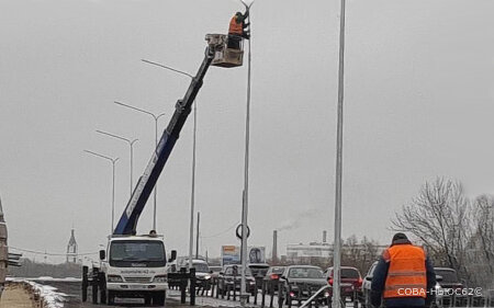 На Северной окружной дороге в Рязани включили новое освещение