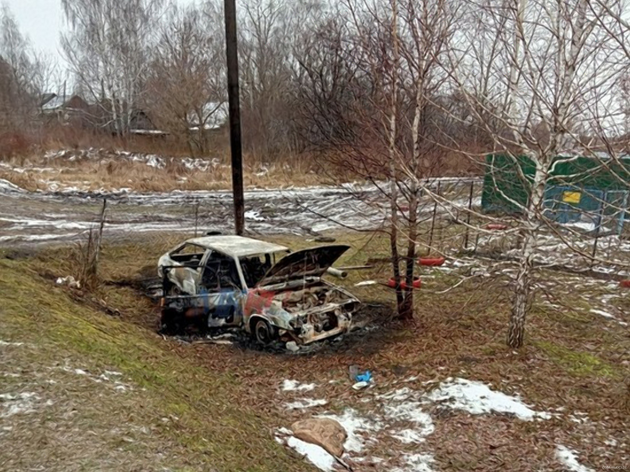 В Скопинском районе в сгоревшей машине обнаружен труп водителя