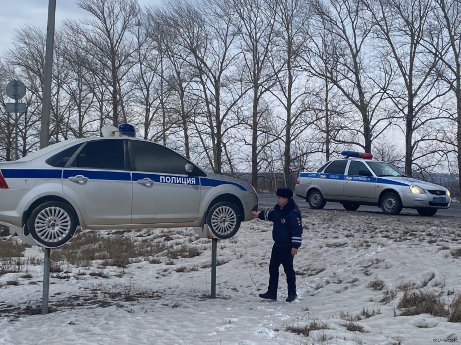 На опасных дорогах Рязанской области разместили муляжи патрульных машин