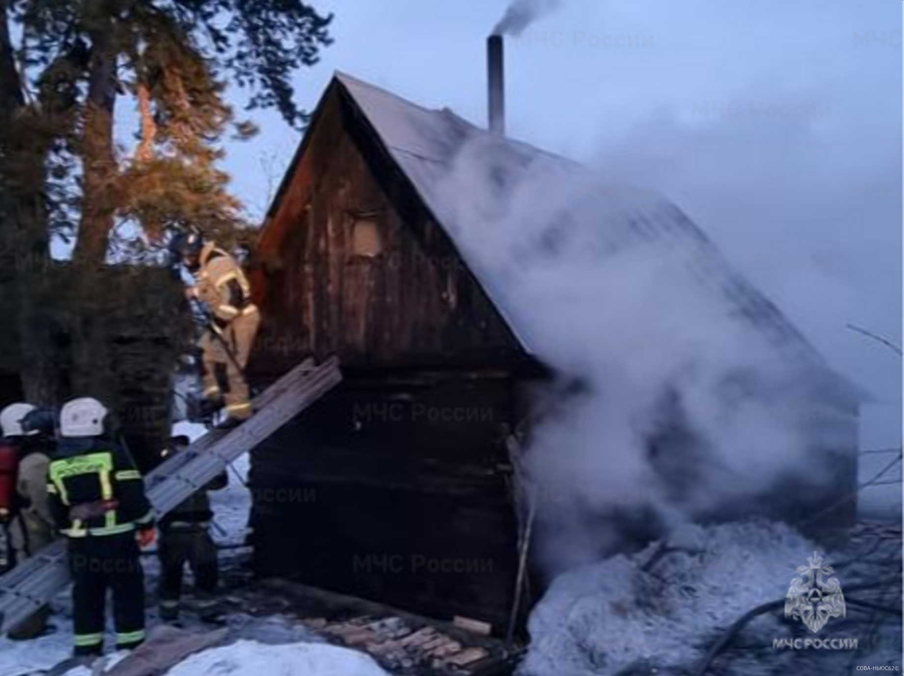 На пожаре в бане в Солотче погиб 69-летний мужчина