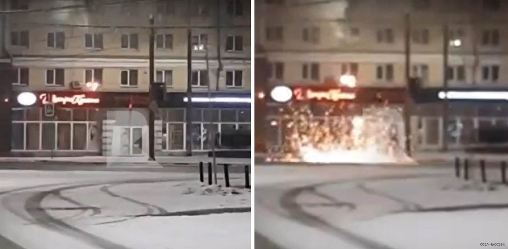 На площади Ленина в Рязани горели и сыпали искрами троллейбусные провода