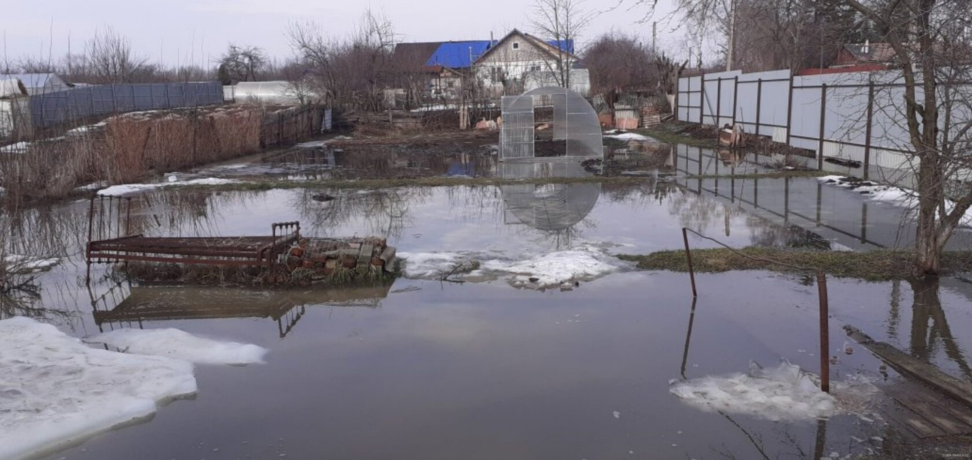 В Дягилеве в Рязани затопило огороды на улице Коняева