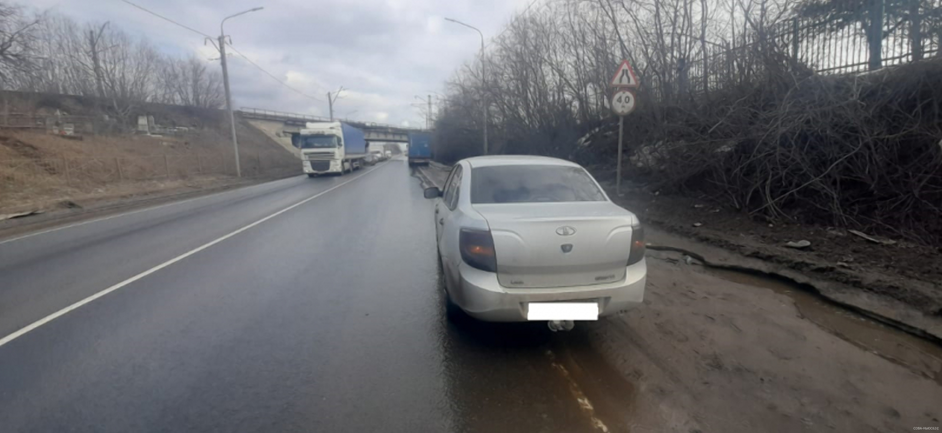 В черте Рязани произошло ДТП с фурой и легковым авто