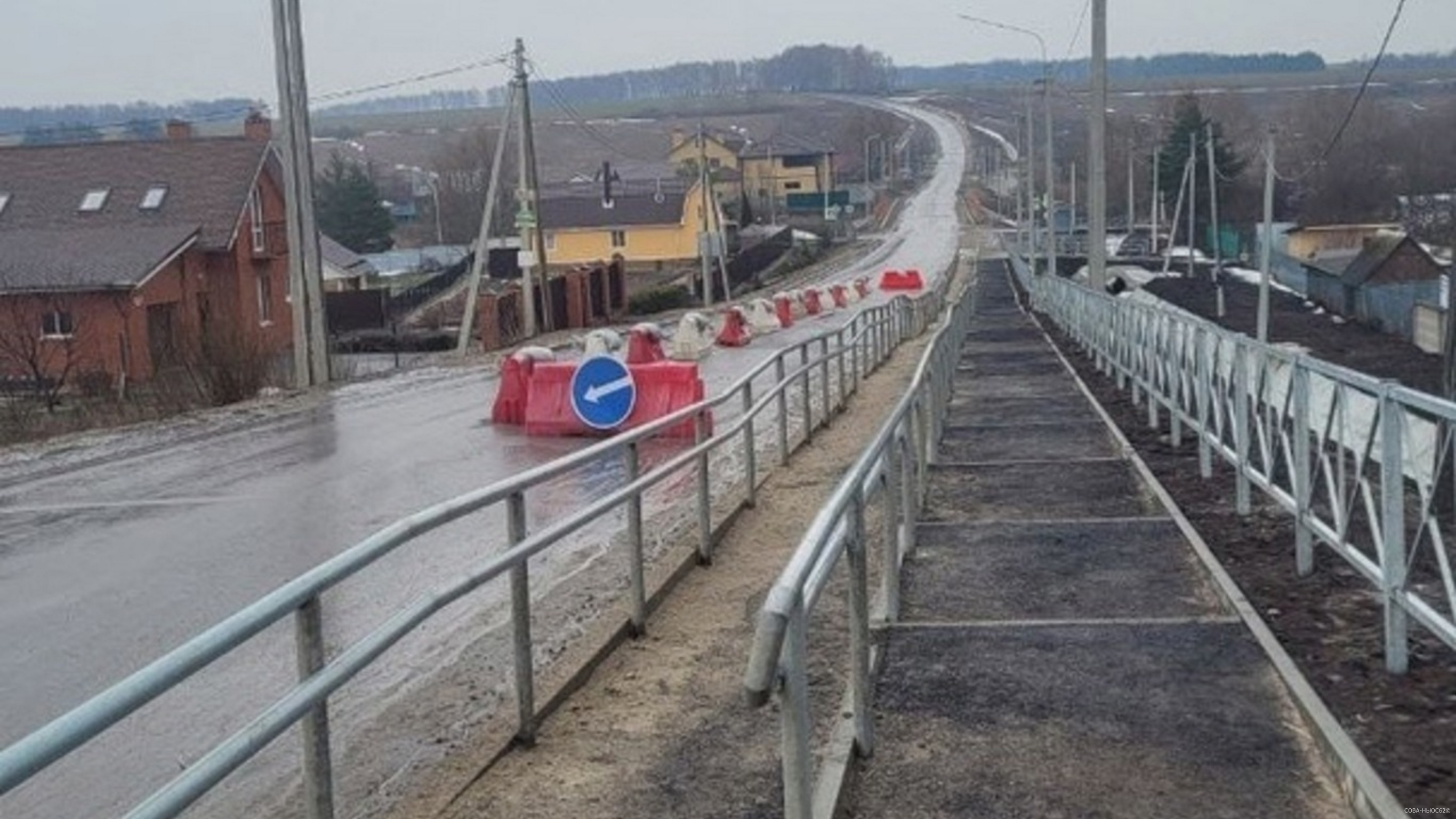 Размытую дорогу в Мельгунове в Рязанском районе перекрыли полностью