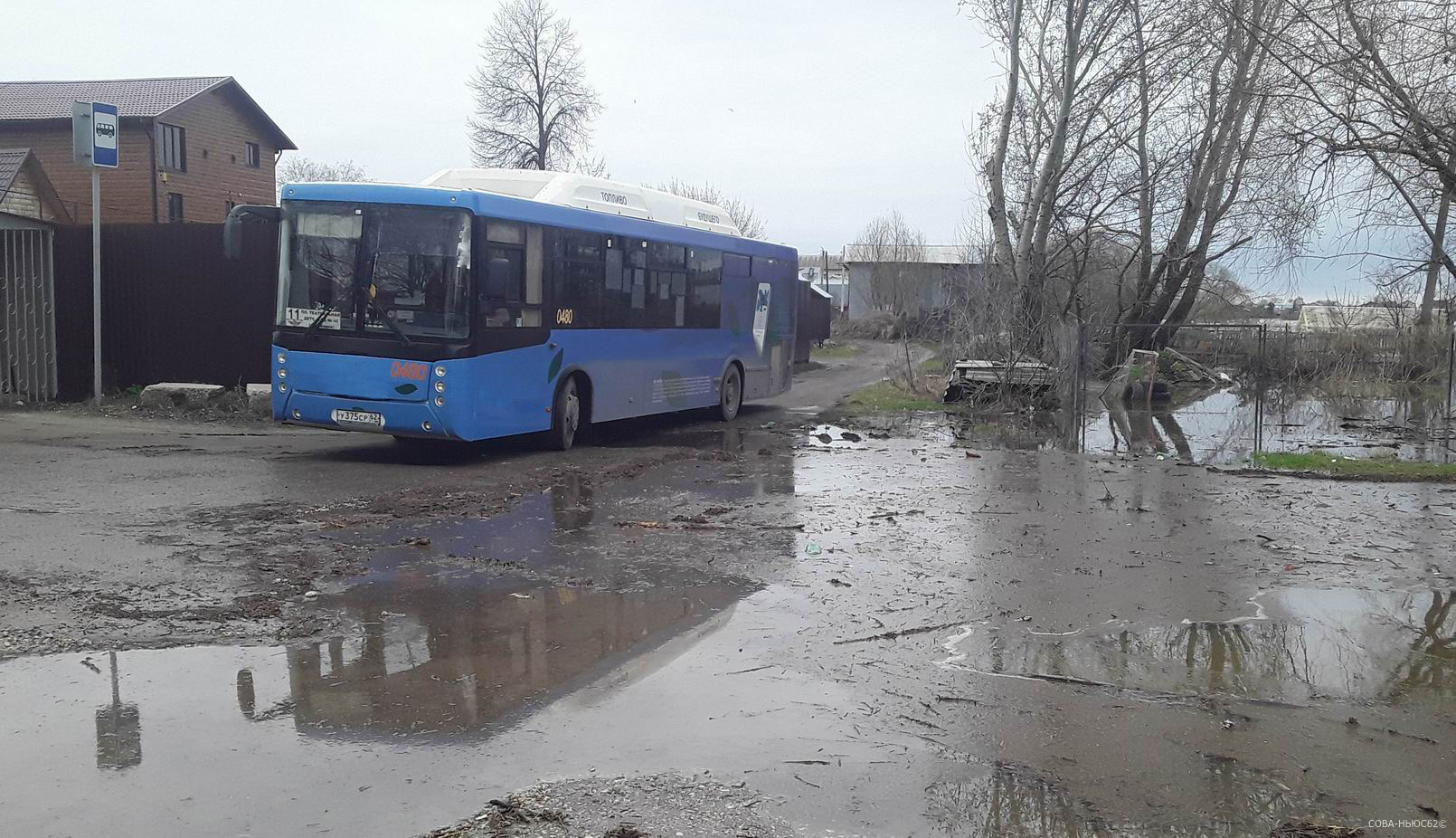 Схему движения автобуса №11 в Рязани сократили из-за подтопления дороги в Борках