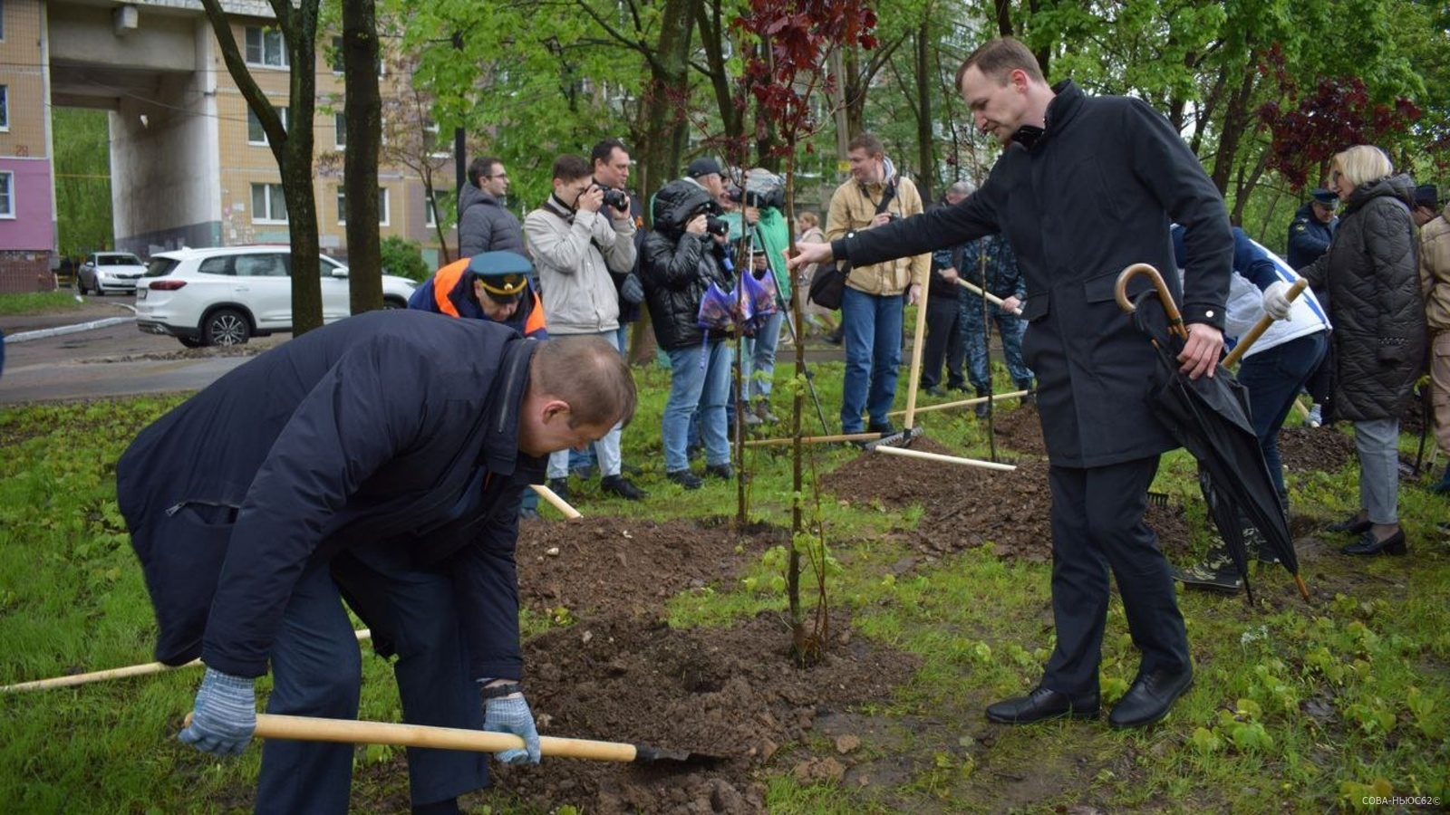 На Черезовских прудах в Рязани высадили деревья по акции «Сад памяти»