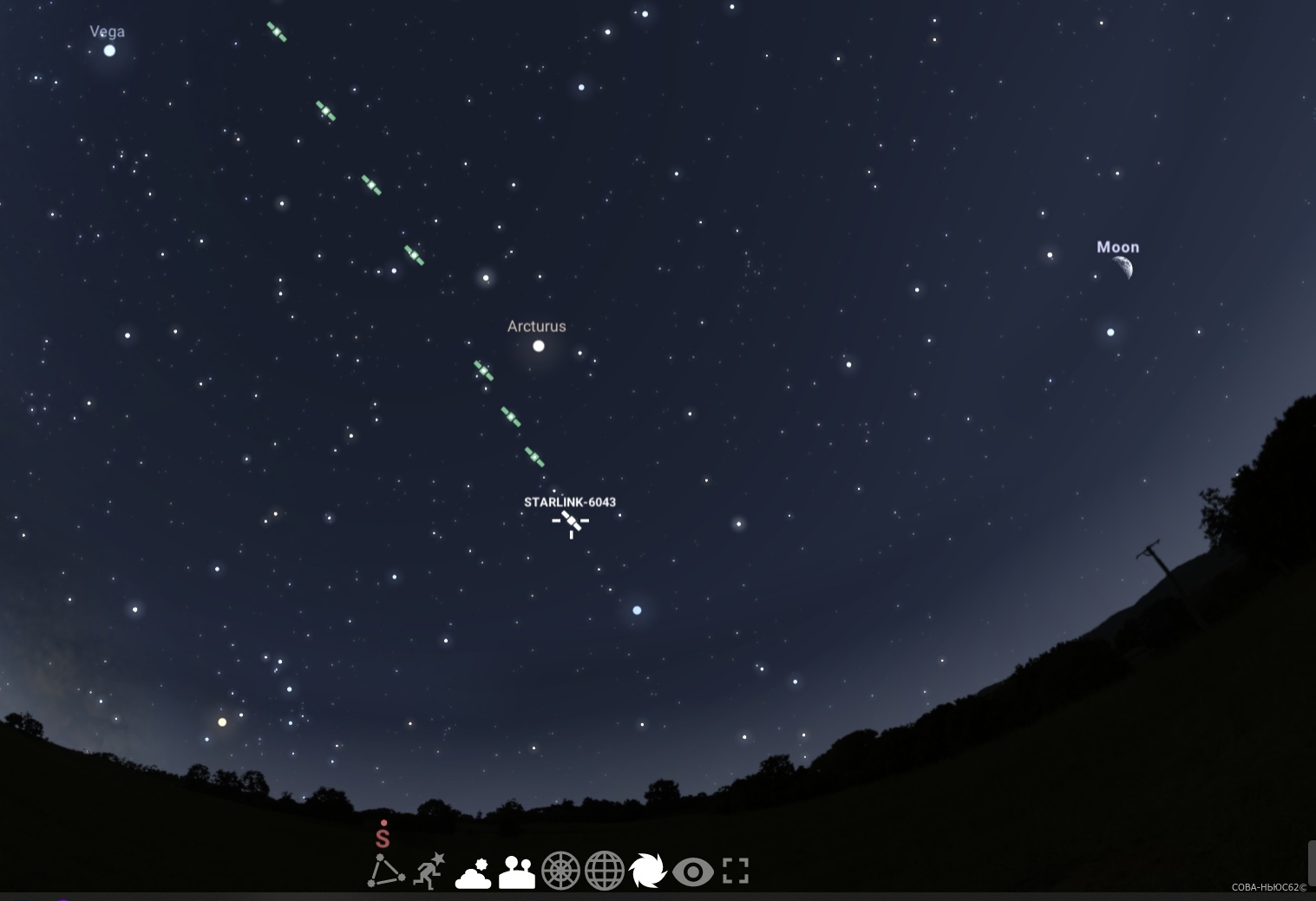 Спутники Илона Маска Starlink заметили в небе над Рязанью